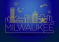 Minimal Milwaukee Linear City Skyline with Typographic Design