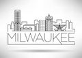 Minimal Milwaukee Linear City Skyline with Typographic Design Royalty Free Stock Photo