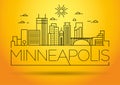 Minimal Minneapolis Linear City Skyline with Typographic Design Royalty Free Stock Photo