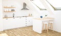 minimal modern attic kitchen