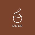 Minimal modern line deer head horn logo design Royalty Free Stock Photo