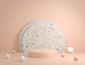 Minimal Modern Podium with Marble Terrazzo Background 3d Render