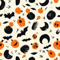 Minimal, modern and simple halloween repeat pattern