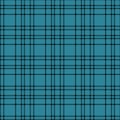 Minimal monochrome blue black seamless tartan check plaid pixel pattern for fabric designs. Gingham vichy pattern background. Royalty Free Stock Photo