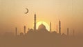 Minimal Mosque Eid Horizon Royalty Free Stock Photo