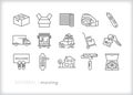 Moving icons for packing up and moving to a new home or apartment