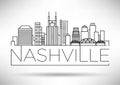 Minimal Nashville Linear City Skyline with Typographic Design