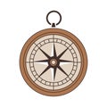 Minimal Nautical Compass Vector Icon in Flat Line Style Isolated on White Background, compass on white background Royalty Free Stock Photo