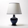 Minimal Navy Lamp On White Platform - Classic Japanese Simplicity