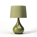 Minimal Olive Green Lamp With Shade On White Background Royalty Free Stock Photo