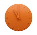 Minimal Orange clock Eleven 11 o'clock abstract Minimalist wall clock, 3d Illustration