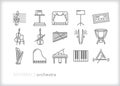 Orchestra icons of instruments for musicians performing Royalty Free Stock Photo