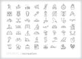 Recreation icons for outdoor hobbies and activities Royalty Free Stock Photo