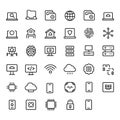 Minimal outline computing and data security vector icons pack Royalty Free Stock Photo