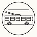 Minimal outline trolleybus icon Royalty Free Stock Photo