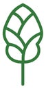 Minimal oval green tree, icon