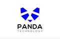 Minimal Panda Technology Logo Design, panda tech logo, modern tech logo ai artificial intelligence Royalty Free Stock Photo