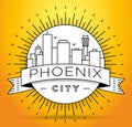 Minimal Phoenix City Linear Skyline with Typographic Design