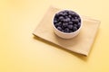 blueberries served in a white bowl Royalty Free Stock Photo