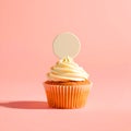 Minimal Pink Cupcake Sweet Dessert Royalty Free Stock Photo