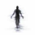 Minimal Poltergeist: 3d Silhouette Of Running Human In Ghostly Presence