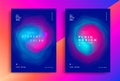 Minimal poster layout with vibrant gradient blurs. Royalty Free Stock Photo