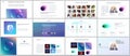 Minimal presentations, portfolio templates with colorful gradient blurs and geometric backgrounds. Brochure cover vector