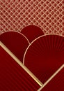 Mock up Minimal Red vertical background china style for show product. 3D rendering