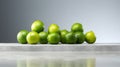 Minimal Retouching: Backlit Photography Of Limes On Marble Table