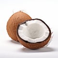 Minimal Retouching Coconut: Isolated White Background Product Photography Royalty Free Stock Photo