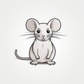 Minimal Retouching: Cute Cartoon Mouse On White Background Royalty Free Stock Photo