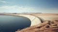 Minimal Retouching: A Desert Dam Near A Lake