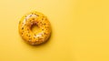 Minimal Retouching Donut Flatlay On Bright Yellow Background