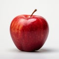 Minimal Retouching: Red Apple On White Surface - Vancouver School Style