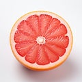 Minimal Retouching: Vibrant Grapefruit On White Background