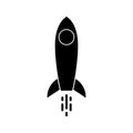 Minimal rocket icon. Air transport symbol isolated on white background