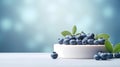 Minimal scene empty podium with fresh blueberry for cosmetic or beverages promotion