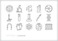 Science icon set of biology, chemistry, physics and lab items