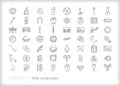 Icon set of the sciences for students in school