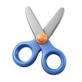 Minimal scissors symbol on red background. 3d rendering