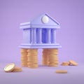 Minimal Secure Bank Financial Coins Concept Backgrounds 3d Rendering