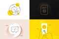 Minimal set of Ab testing, Delete file and Vip timer line icons. For web development. Vector