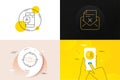 Minimal set of Ab testing, Reject letter and Eye target line icons. For web development. Vector