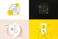 Minimal set of Accounting, Dirty water and Low thermometer line icons. For web development. Vector