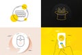 Minimal set of Accounting, Ram and Scroll down line icons. For web development. Vector