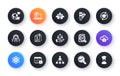 Minimal set of Analytics, Check article and Palette flat icons for web development. For design. Vector