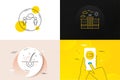 Minimal set of Anti-dandruff flakes, Hotel and Consulting business line icons. For web development. Vector