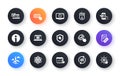 Minimal set of Atom, Seo timer and Accounting flat icons for web development. For design. Vector