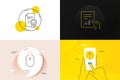 Minimal set of Businessman, Document and Swipe up line icons. For web development. Vector