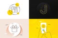 Minimal set of Buyer, Hat-trick and Puzzle game line icons. For web development. Vector